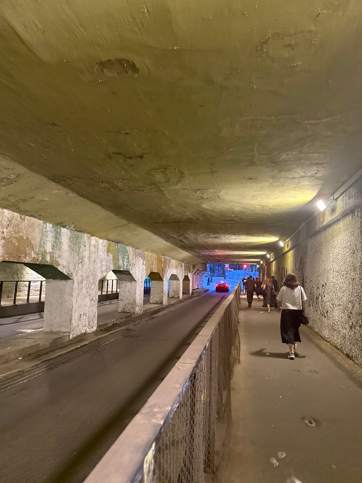 Evening street scenes around a Moscow underpass district