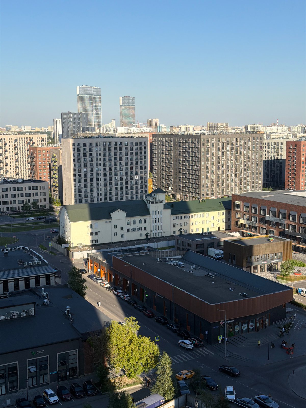 Snapshots from Khimki — skyline, rail yard, and personal moments