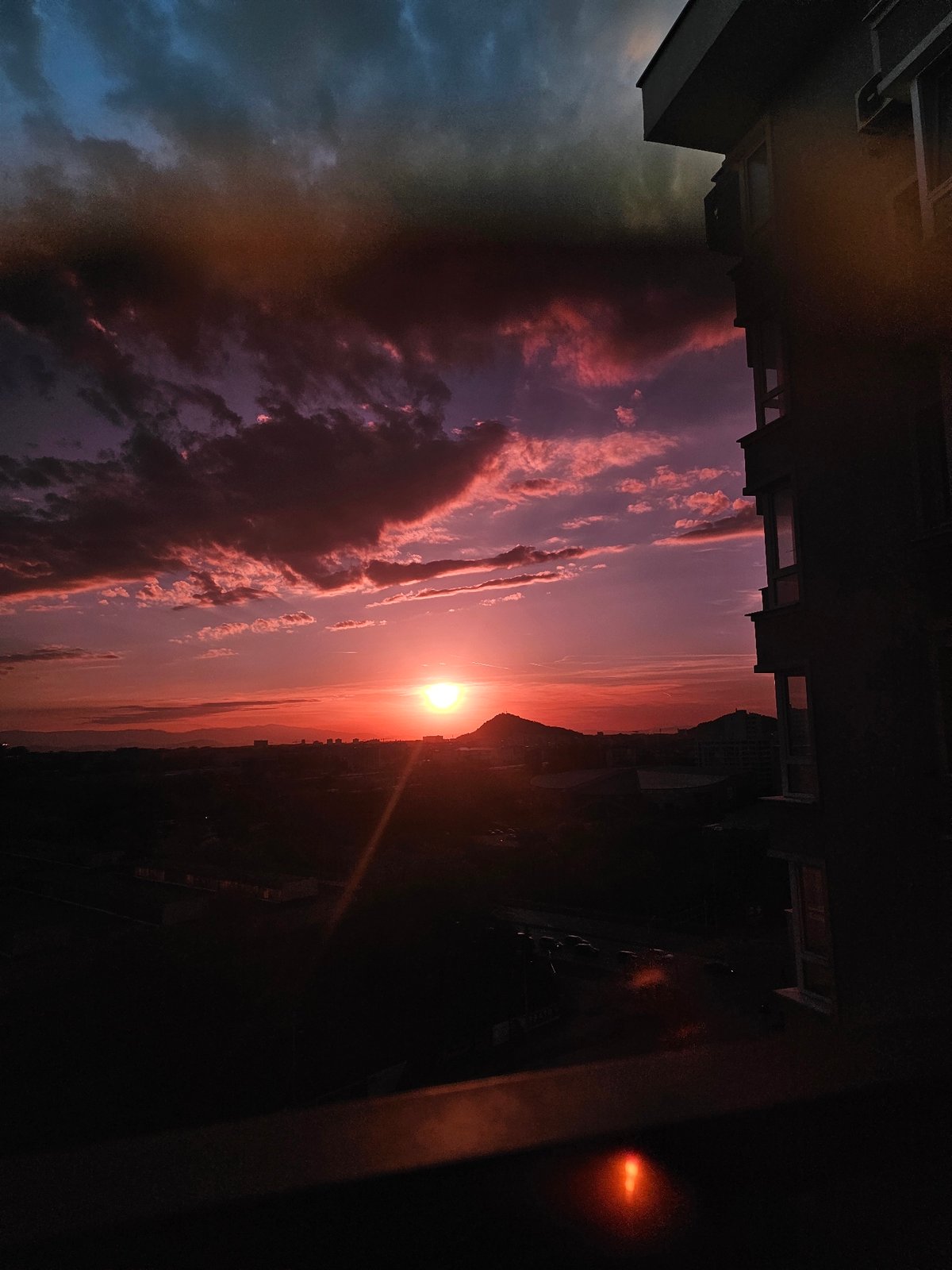 Plovdiv residents capture shared sunset moment from city vantage points