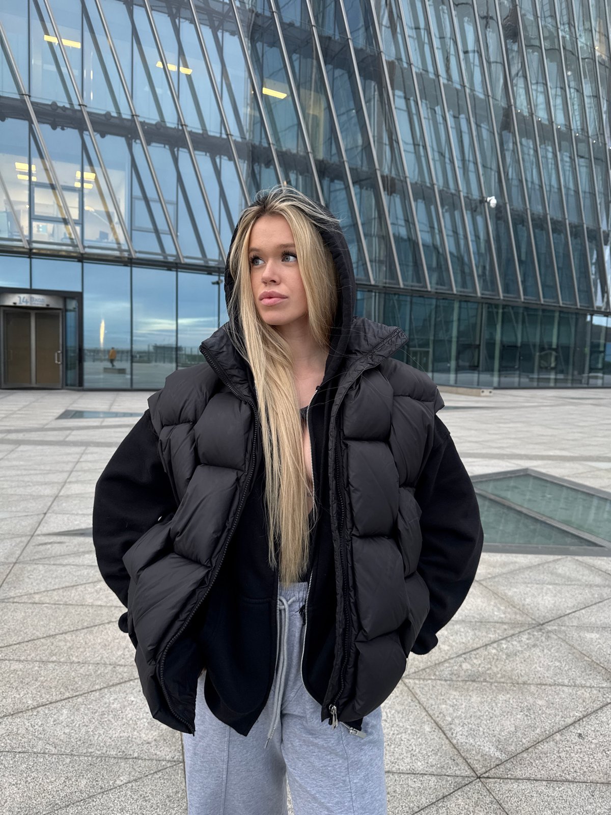 Selfies and city views at a Saint Petersburg modern plaza