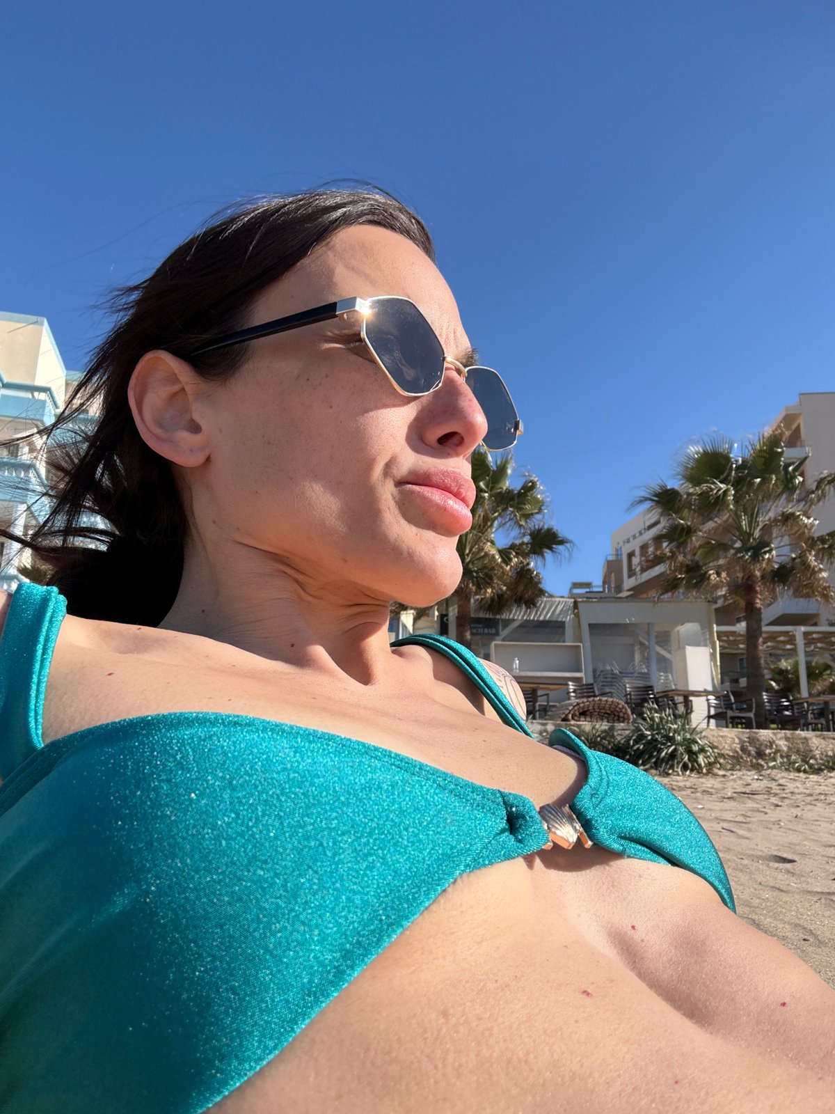 Beach day captured in Chania selfies