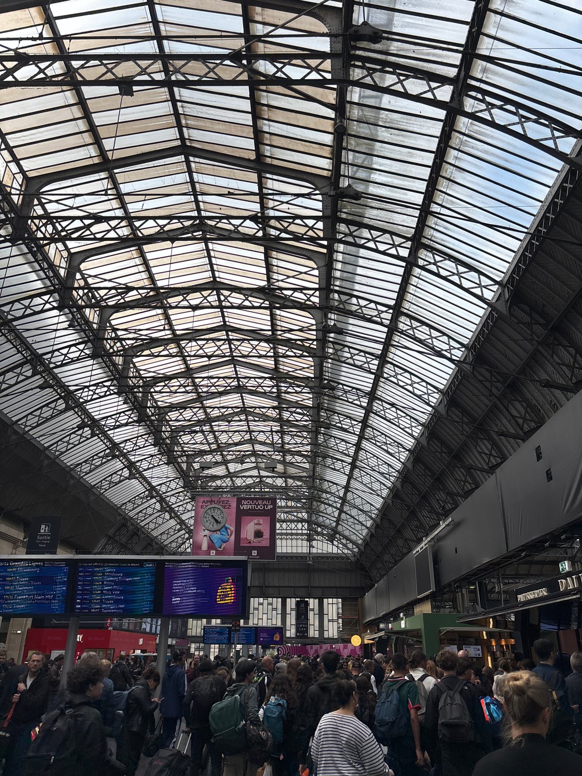 Quiet moments captured at Paris railway stations