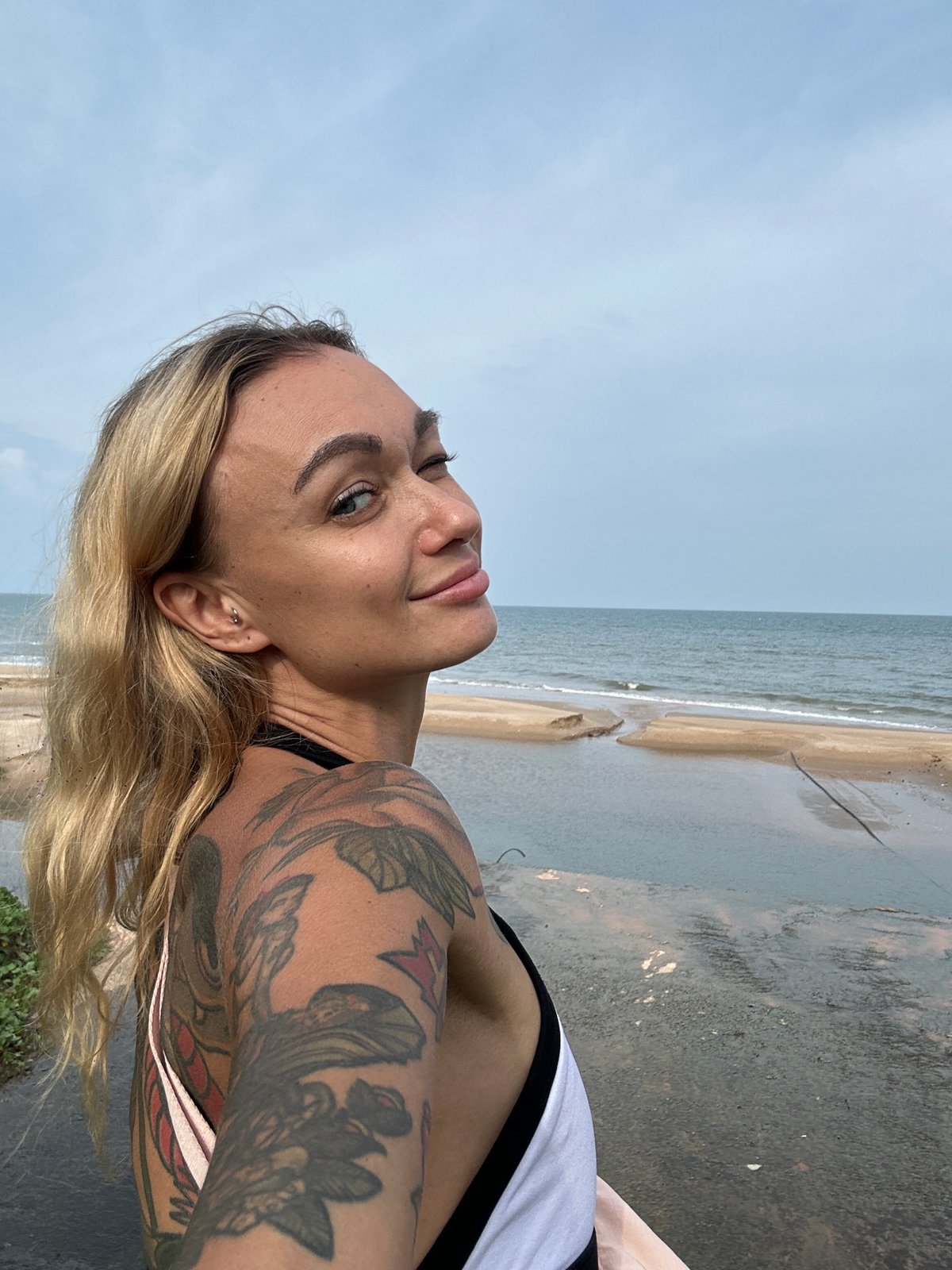 Two women explore Tien Thanh Ward beaches and streets