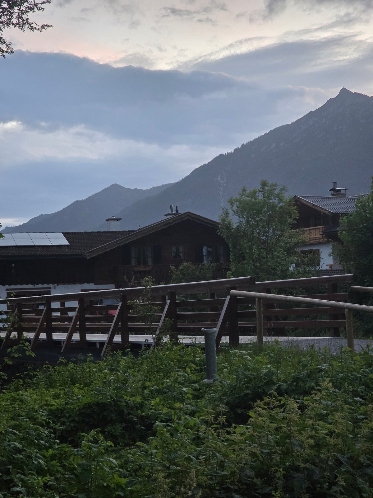 Garmisch-Partenkirchen at dusk: Alpine town meets Zugspitze backdrop