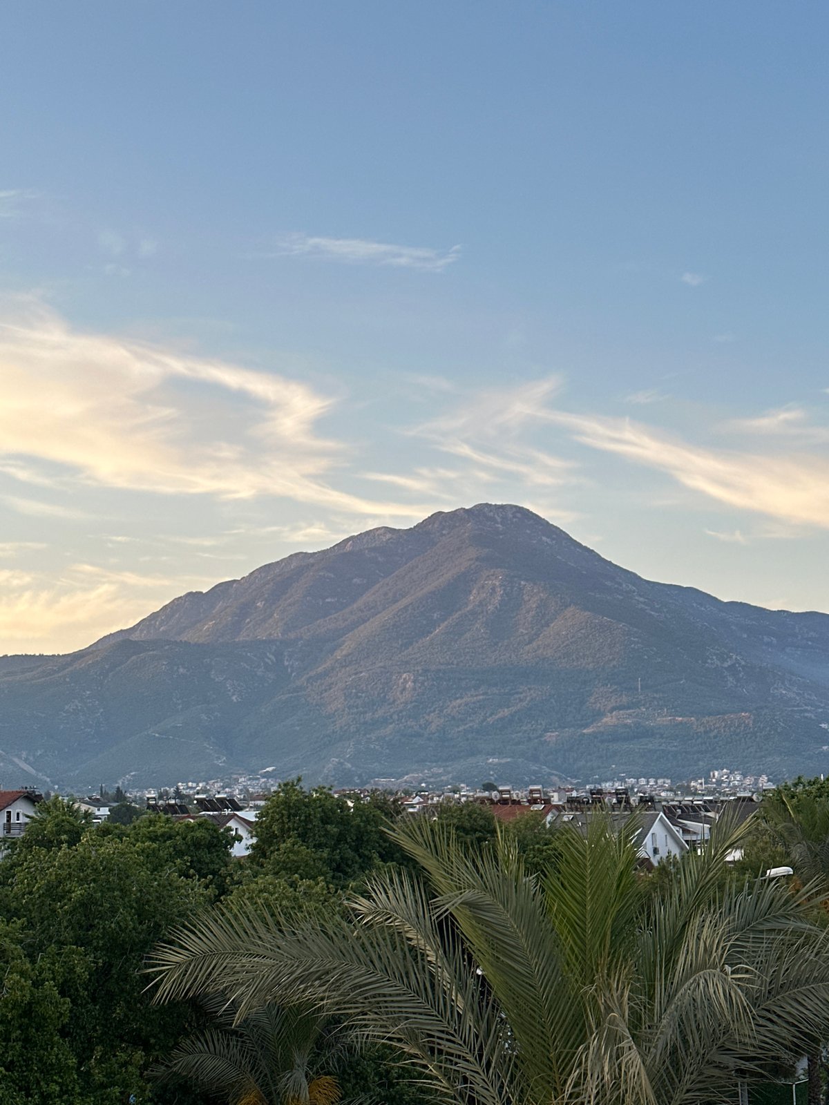 Golden hour views of Fethiye's mountain landscape captured