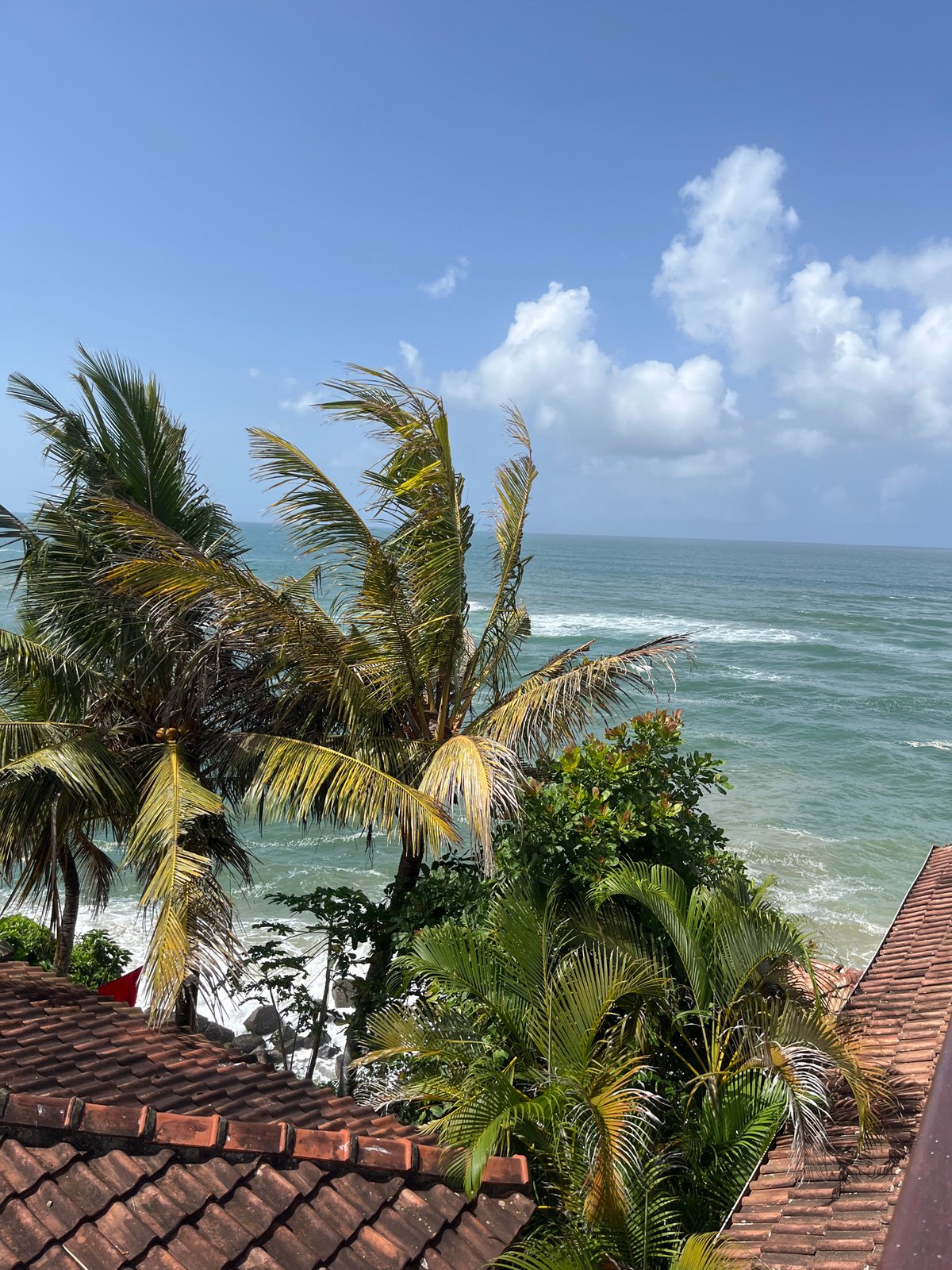 Rooftop views and coastal landmarks along Matara's shoreline