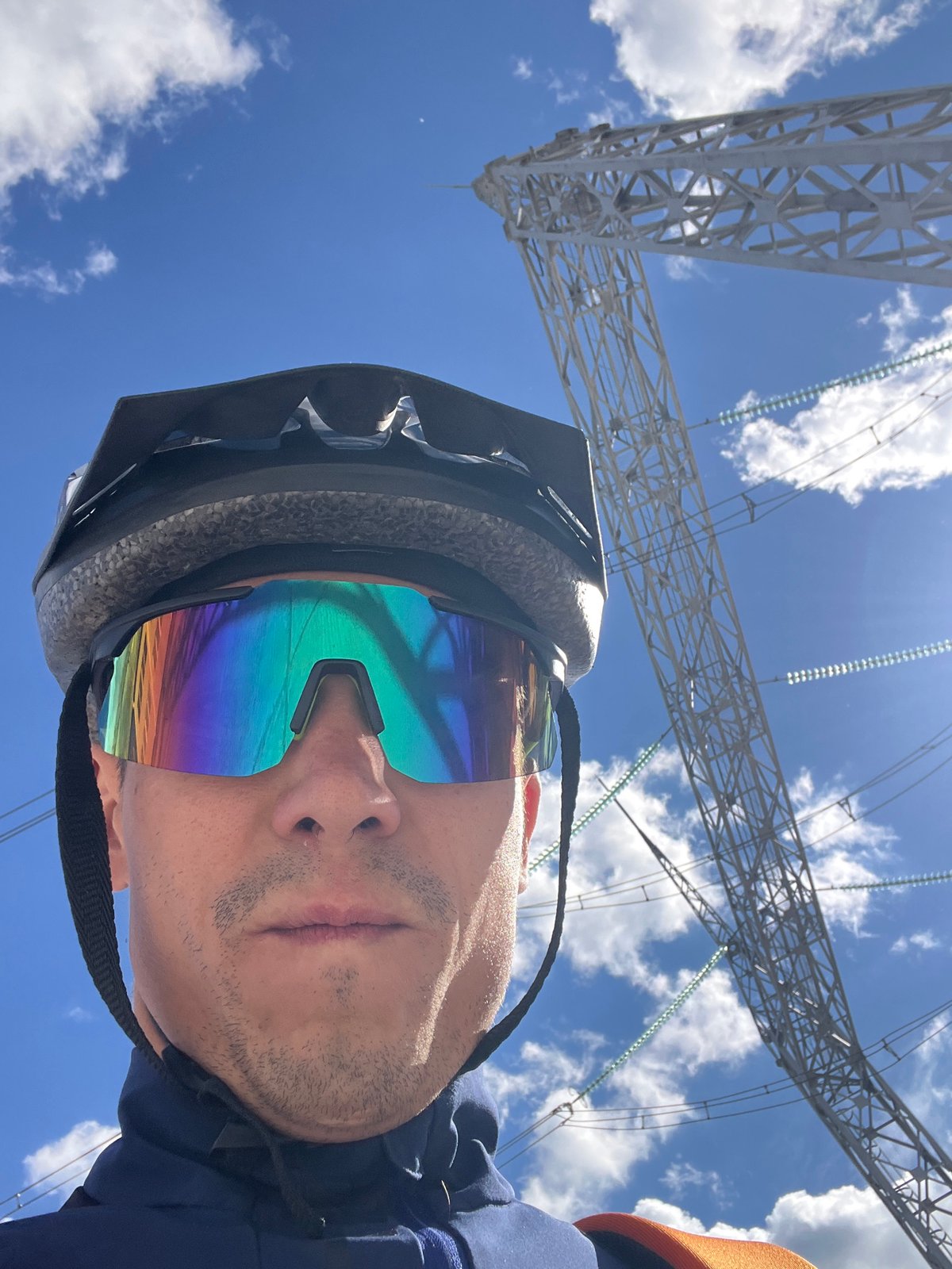 Person documents power lines and skies in Chaikovsky
