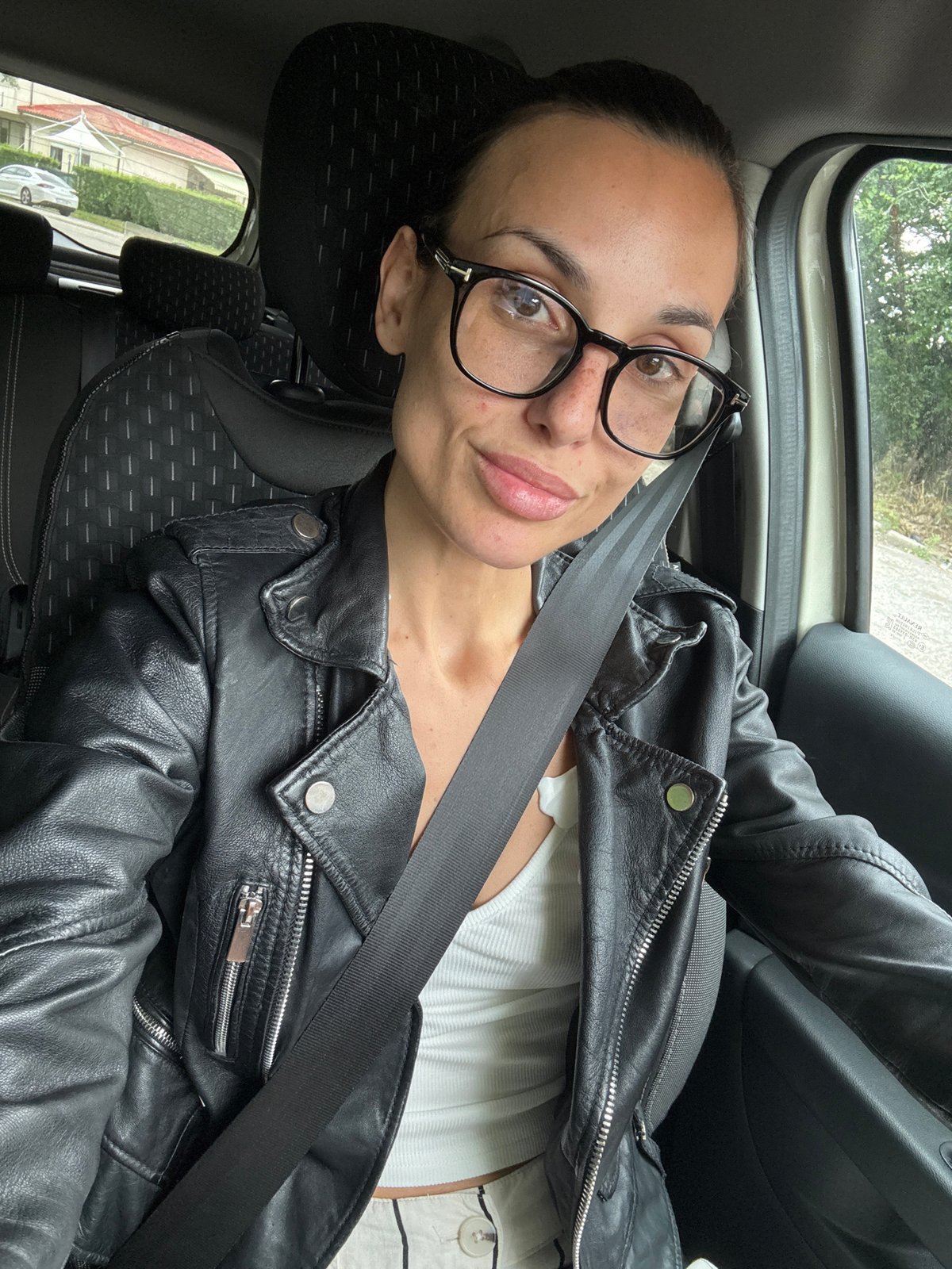 Woman Takes Selfie in Driver's Seat in Pleven