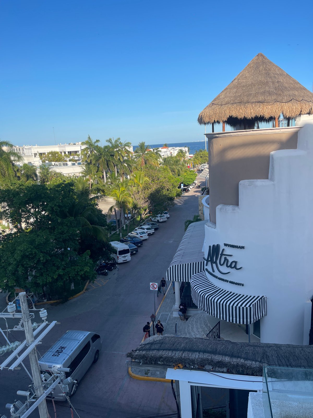 Evening street views documented in Playa del Carmen resort area
