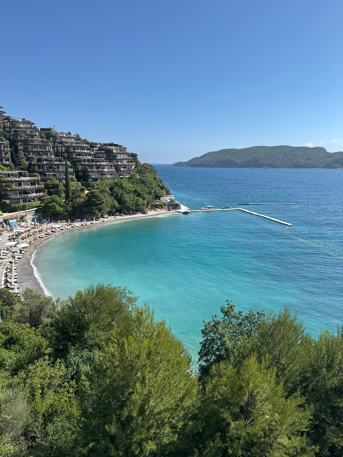 Beach scene documented in Budva, Montenegro coastal area