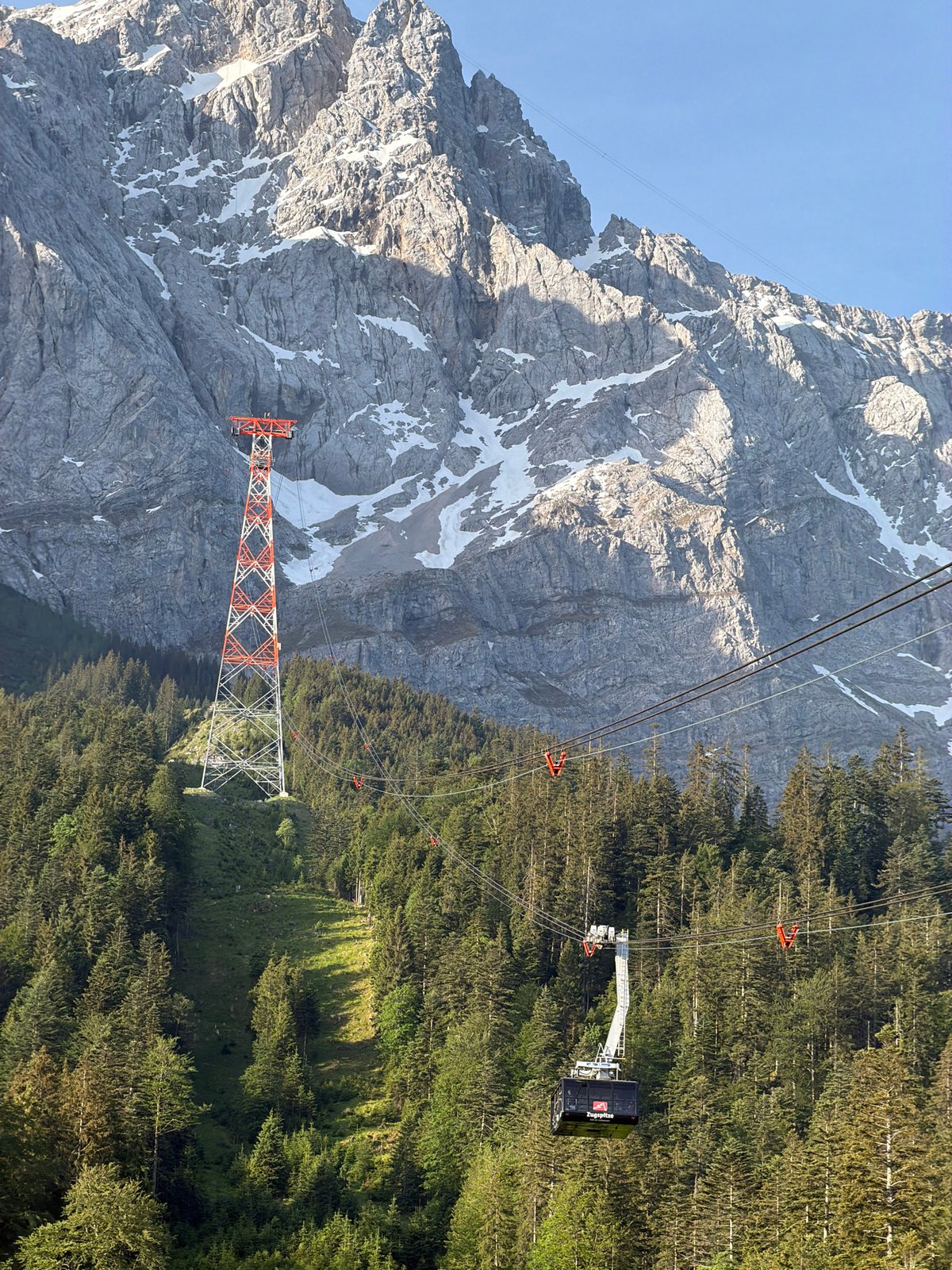Cable car journey documented on Zugspitze mountain near Grainau