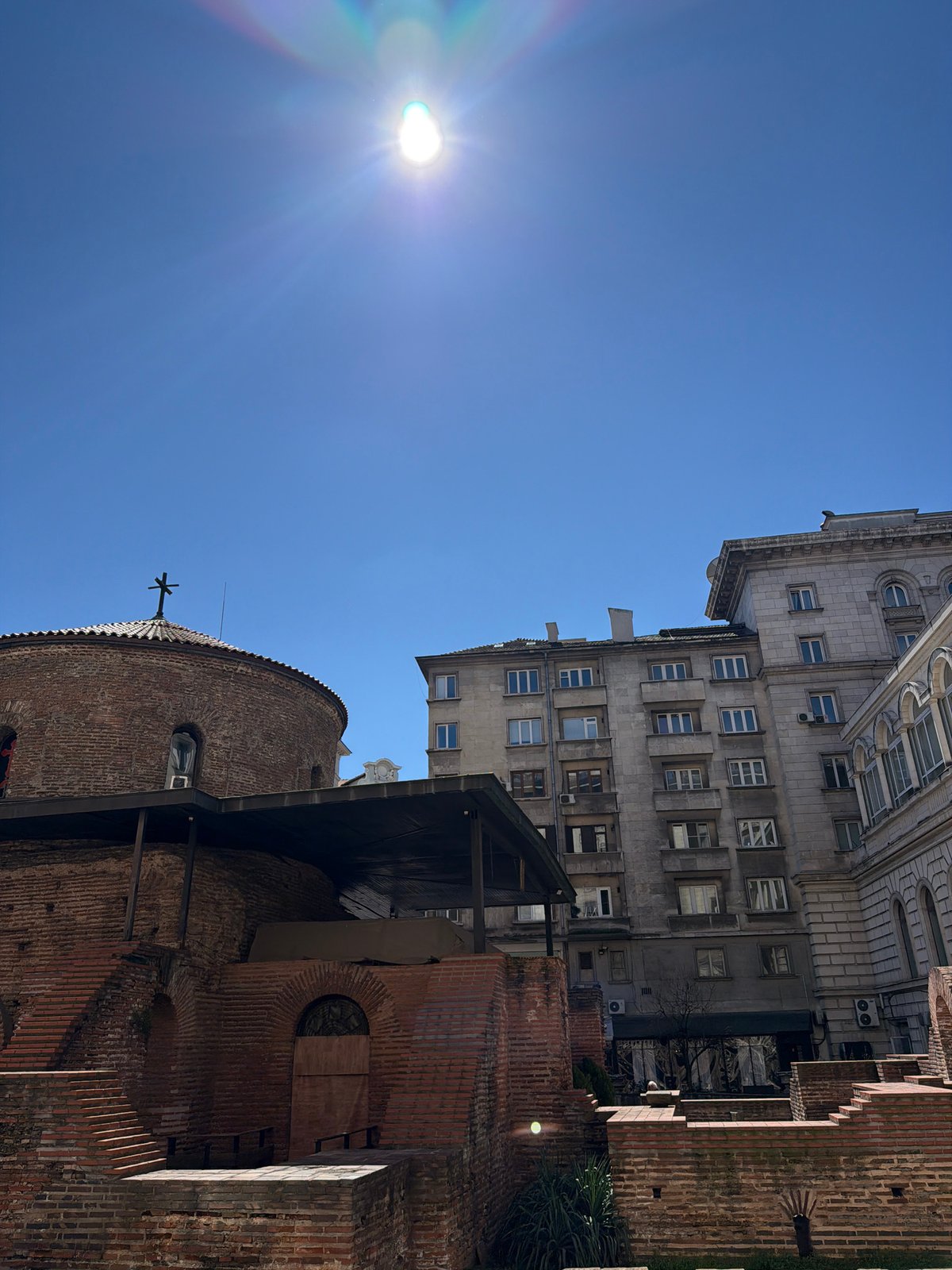 Historic Sofia churches documented during sunny morning walkabout