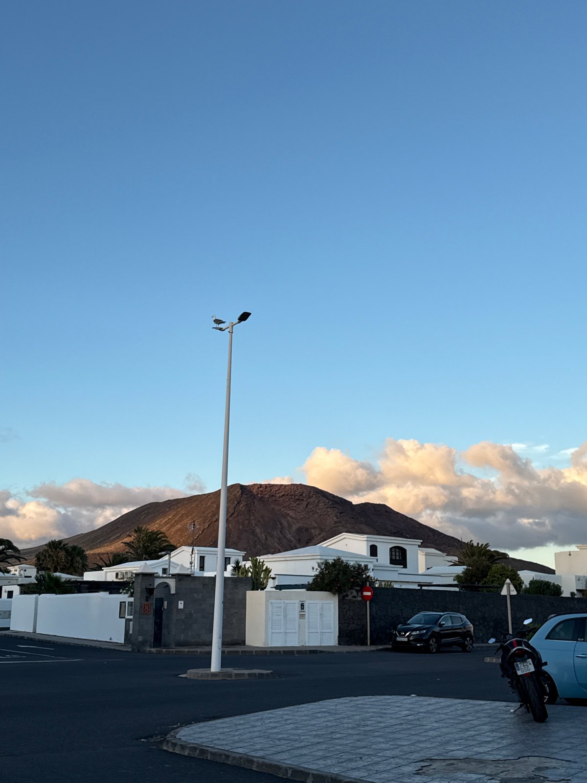 Clear evening captures Yaiza's volcanic landscape and white architecture