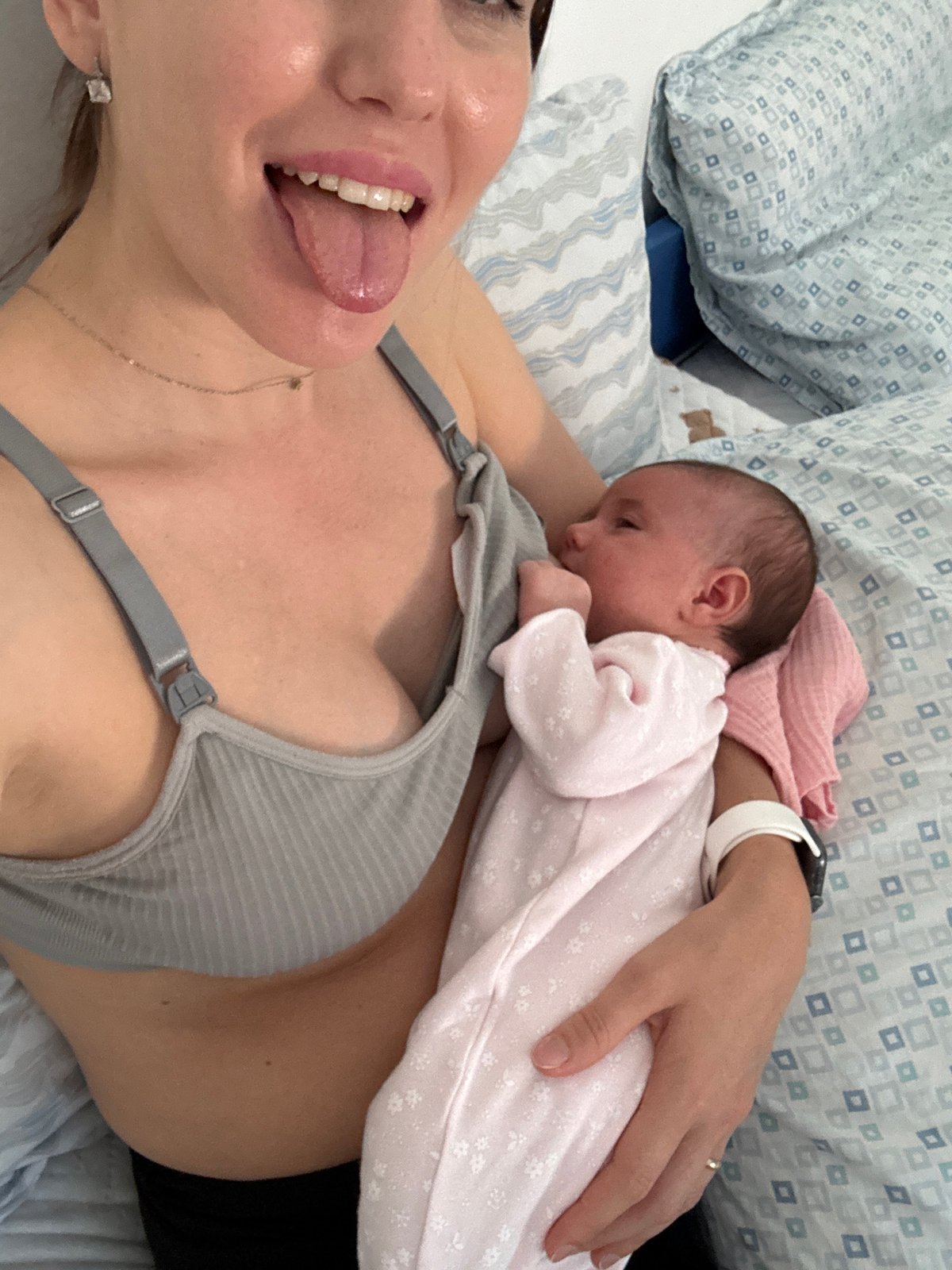 New mother documents first precious moments with newborn in Italy