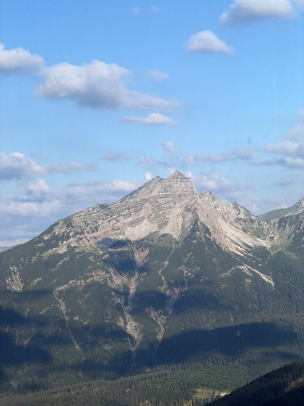 Alpine peaks above Grainau on a clear July morning