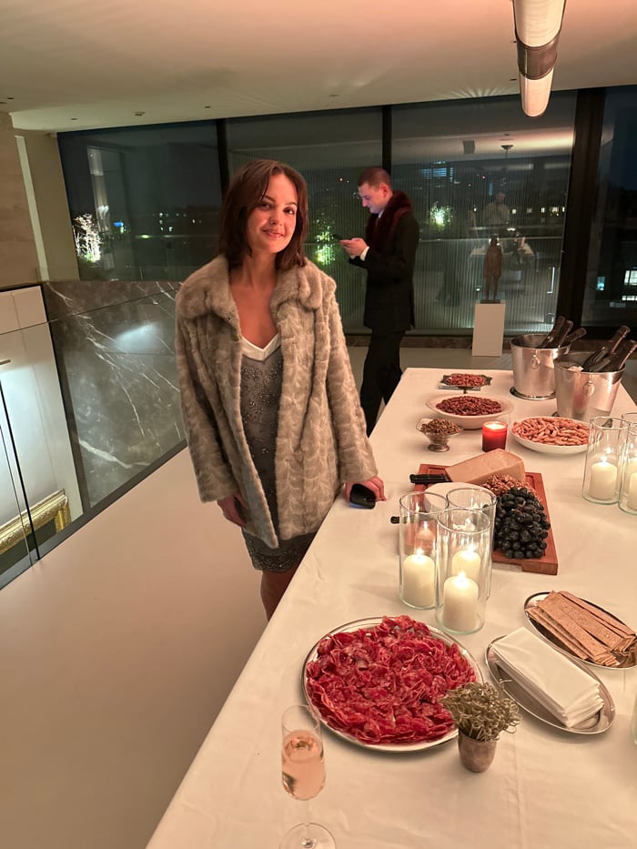 Wine and cheese gathering observed in London evening