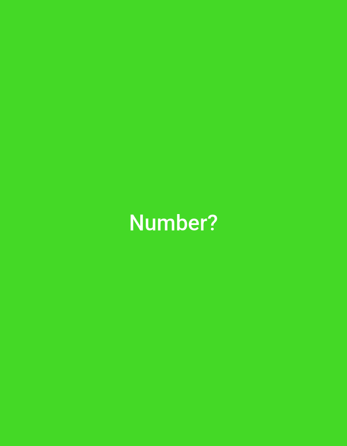 Mystery green screen displays "Number?" text in Park Hill