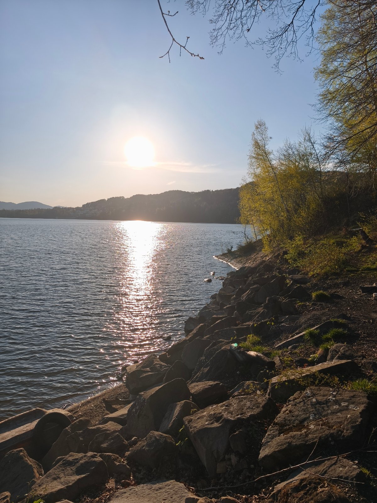 Peaceful spring lake photographed in Bierna, Poland