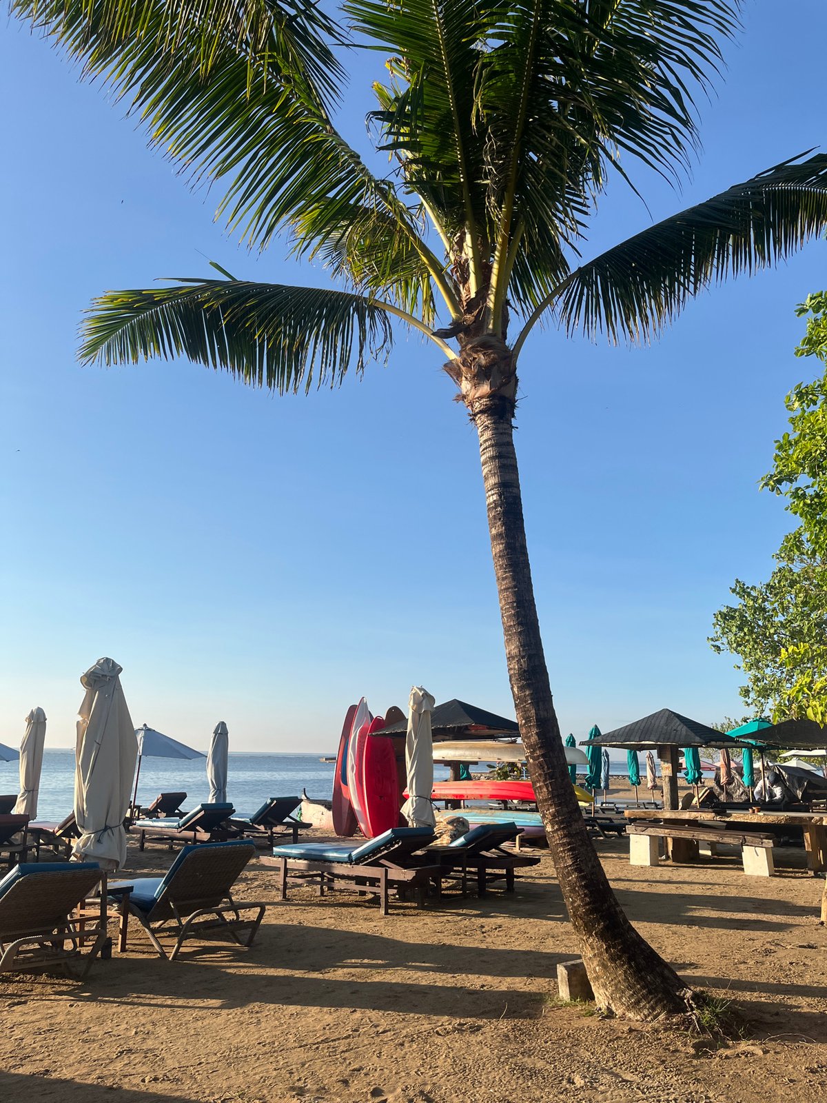 Quiet morning along Denpasar's coastal path and beach