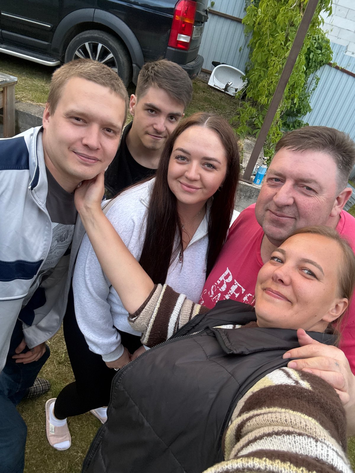 Social gathering with dancing and photos in Dmitrov backyard