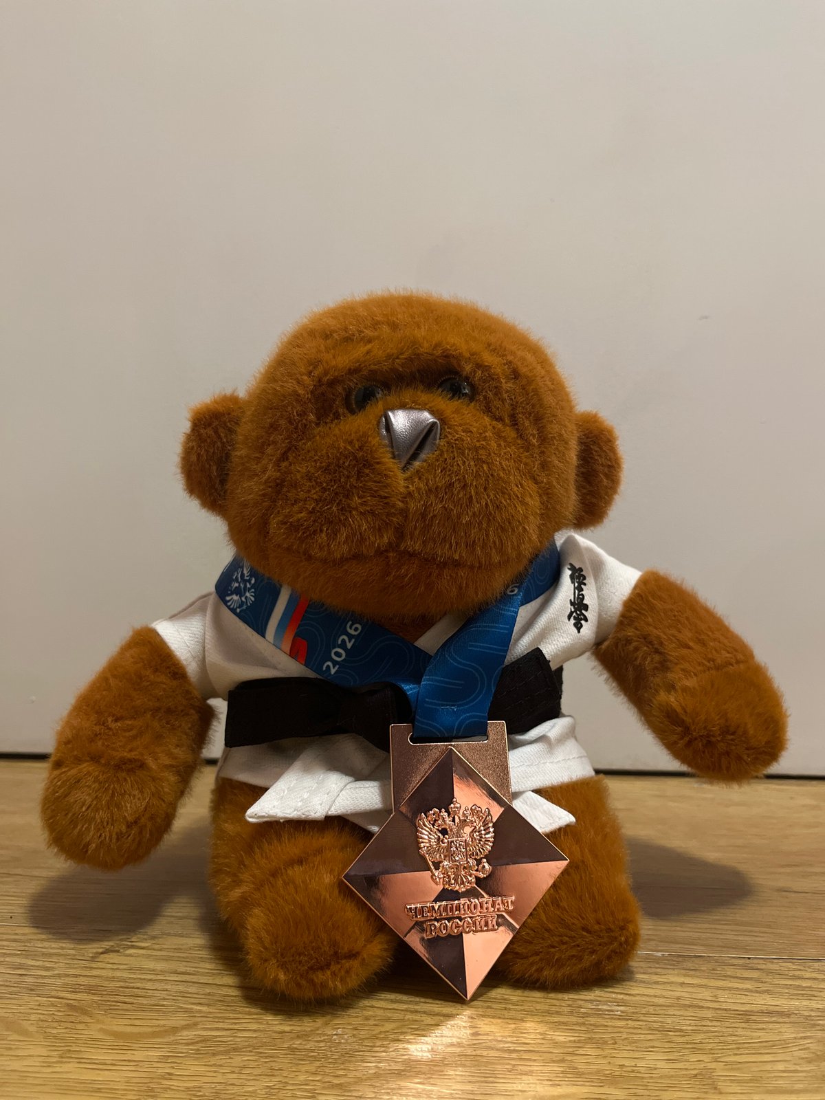Olympic teddy bear with 2026 medal spotted in Moscow