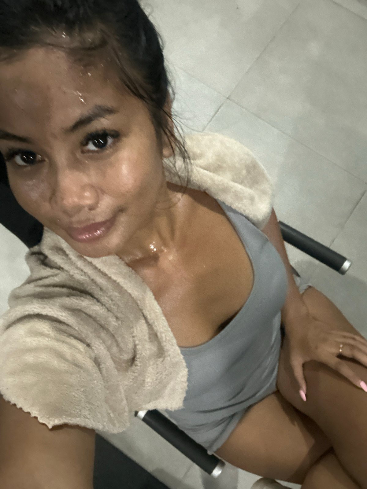 Woman completes workout session at Sukawati gym
