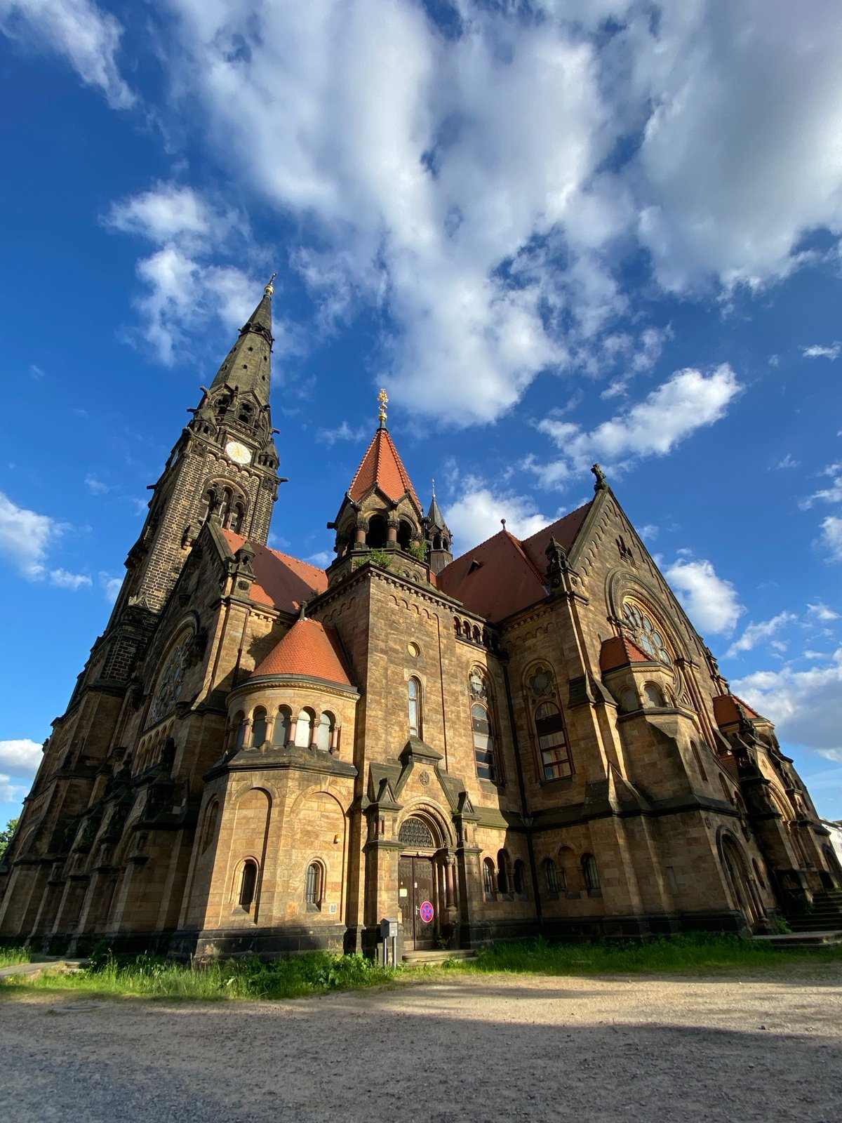 Tourist photographs Dresden's historic churches in brief walking tour