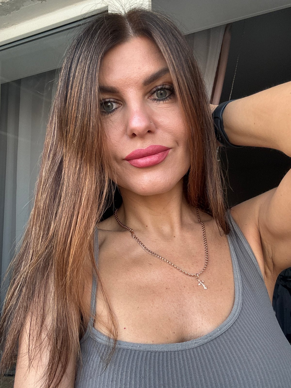 Woman Takes Selfie in Chaikovsky, Russia Early Morning
