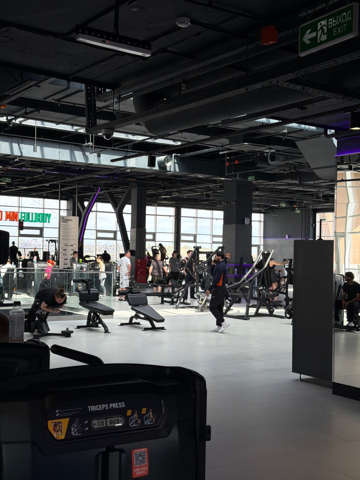 Morning fitness activities captured across Krasnoyarsk gym and soccer field
