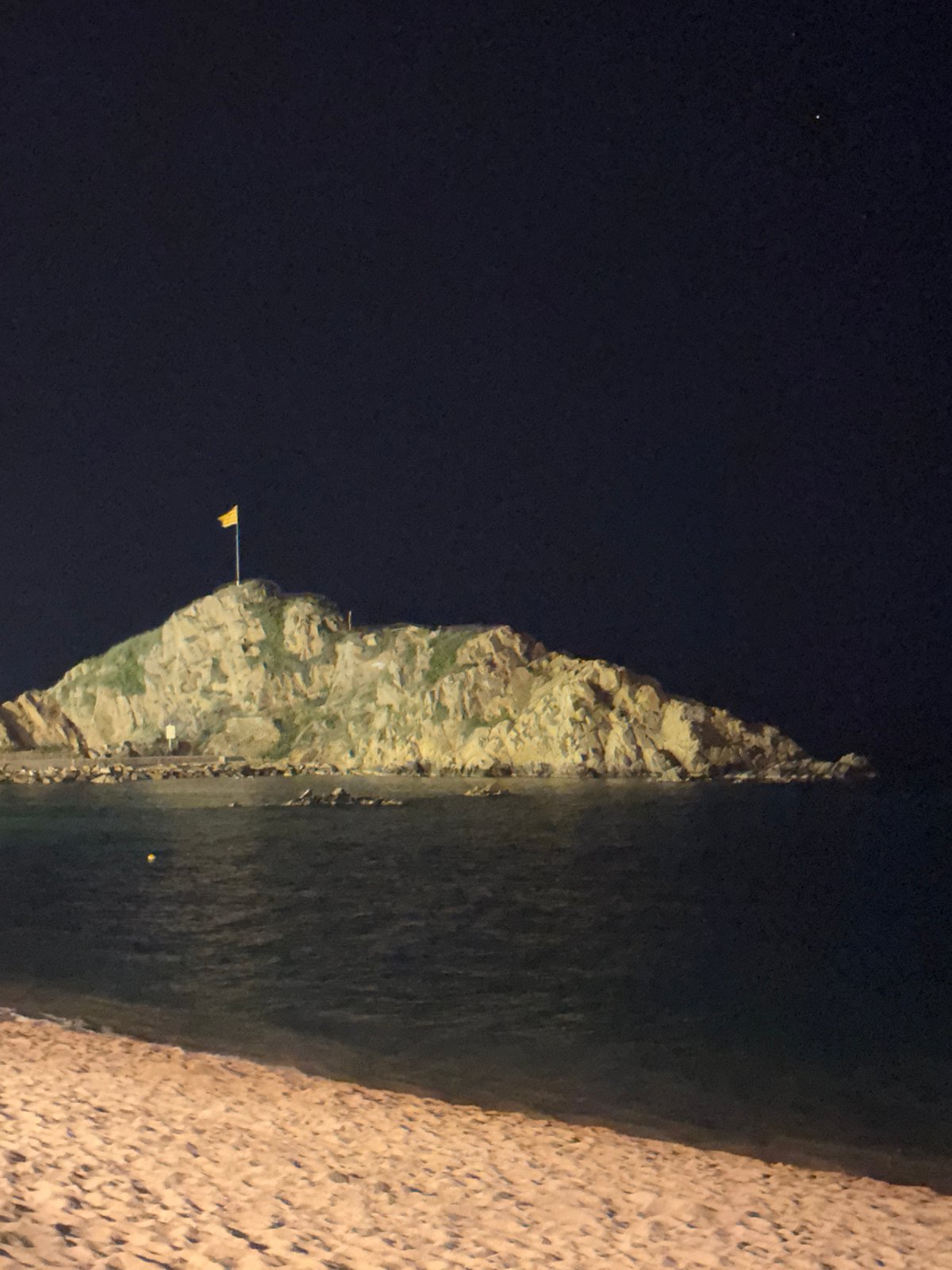 Nighttime scenes captured across Blanes coastal town, Spain