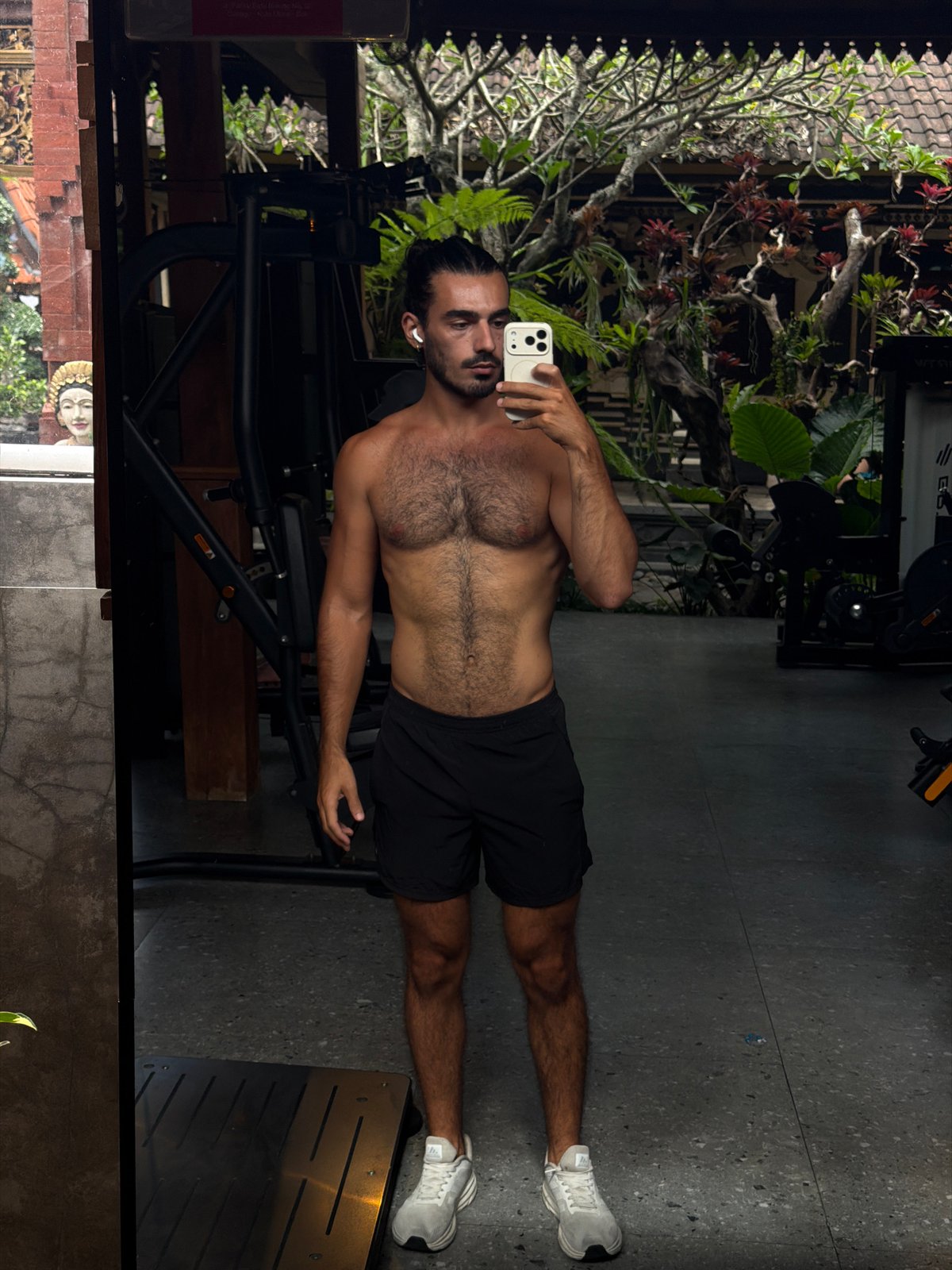 North Kuta koi pond and gym selfie captured early morning