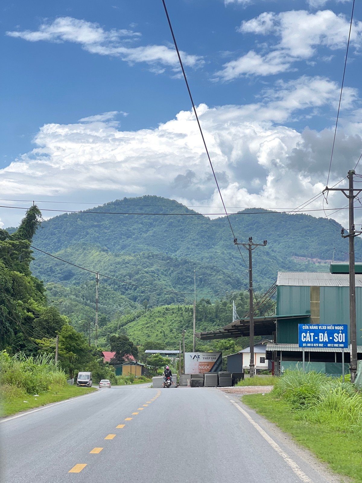 Winding road through green mountain terrain in Thuận Hòa, Vietnam