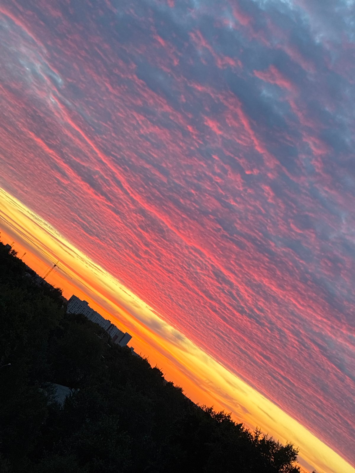 Vivid urban sunset shot from multiple angles
