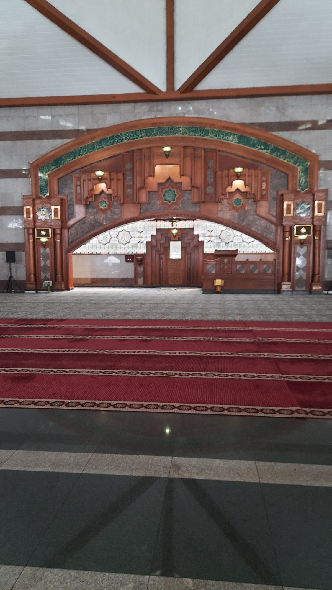 Inside and around a grand mosque in Bandung