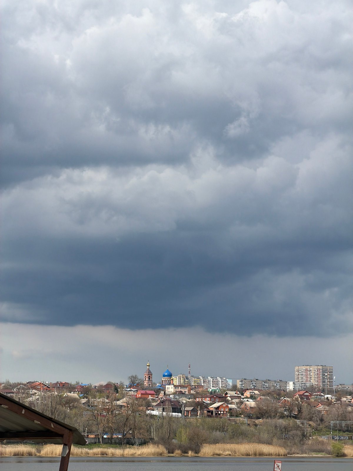 Barbecue cooking under stormy skies in Ovoshchnoy, Russia