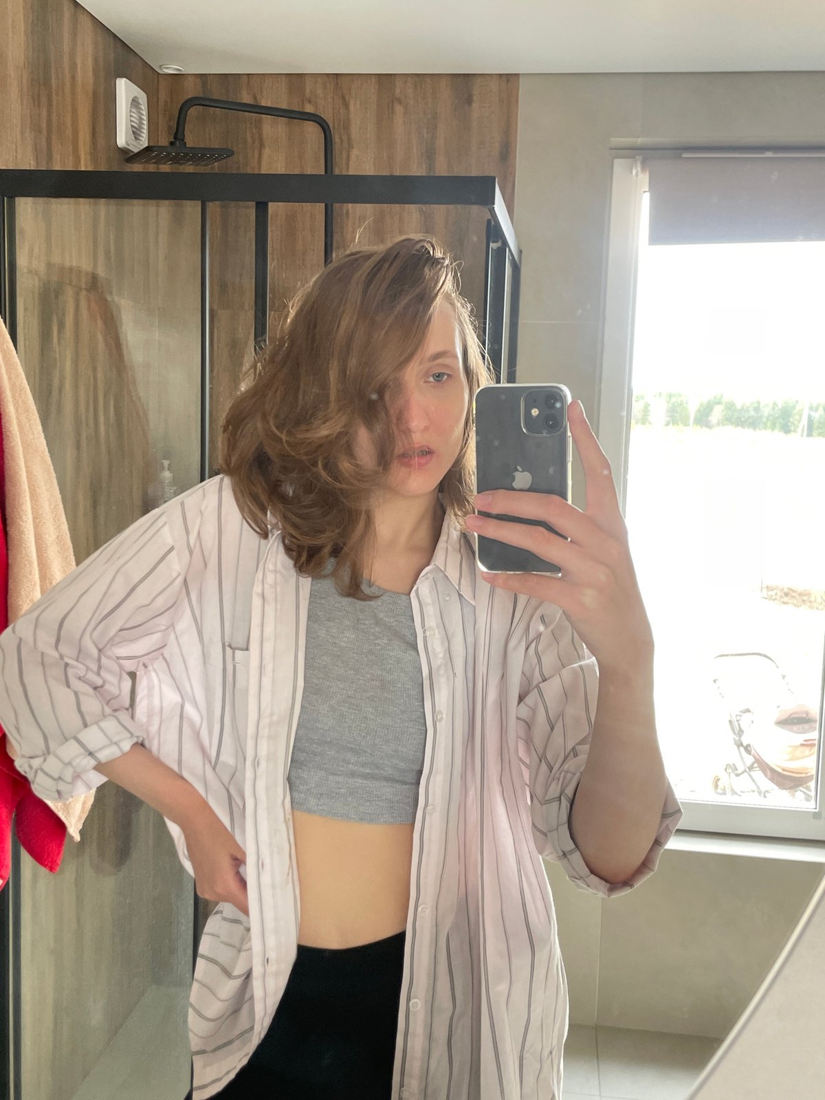 Woman takes bathroom selfies in Russian village