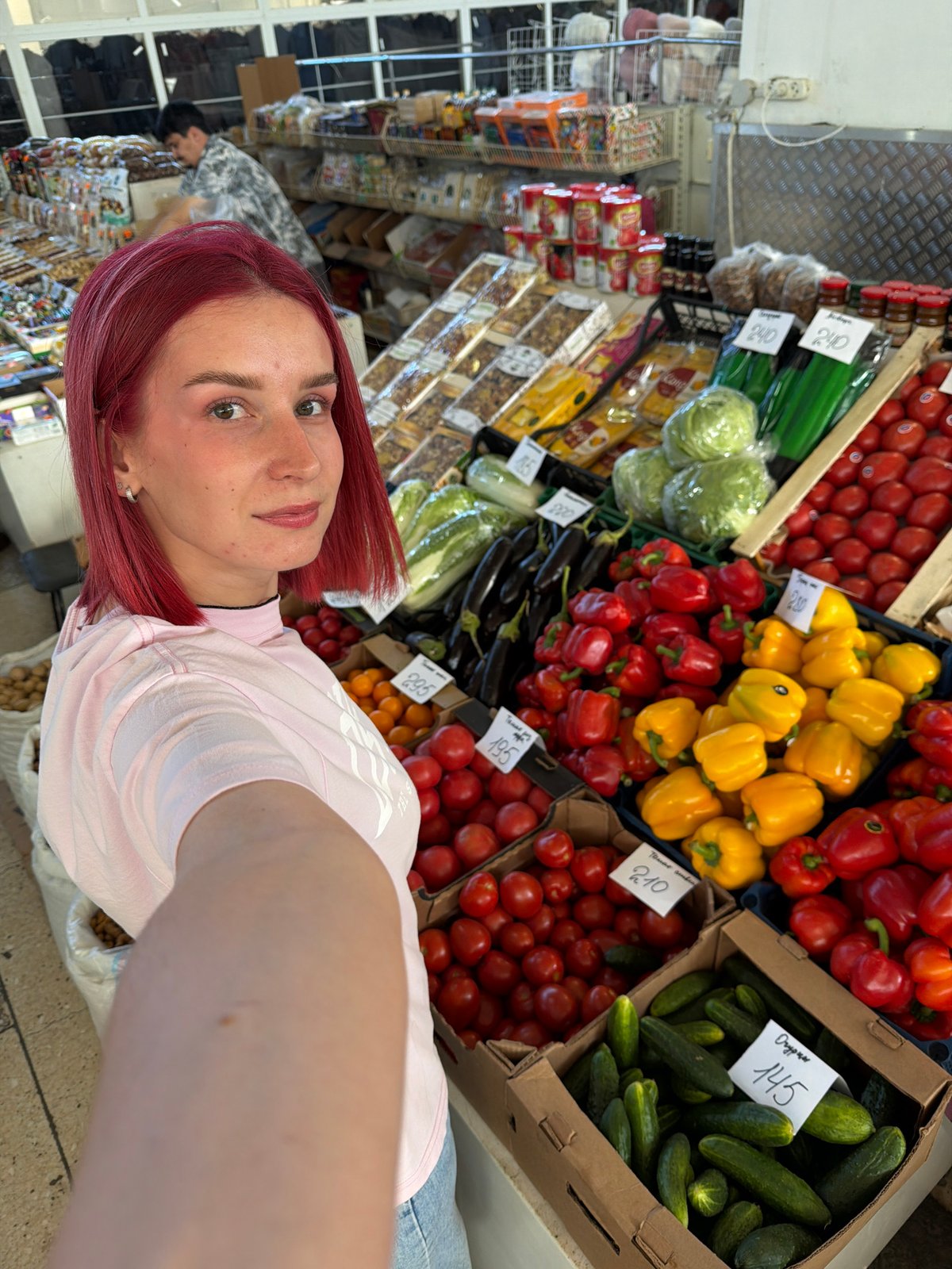 Early morning life documented in Chaikovsky marketplace and vehicles