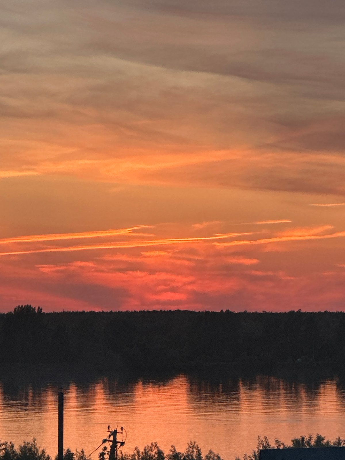 Sunset over Kama River documented in Chaikovsky, Russia
