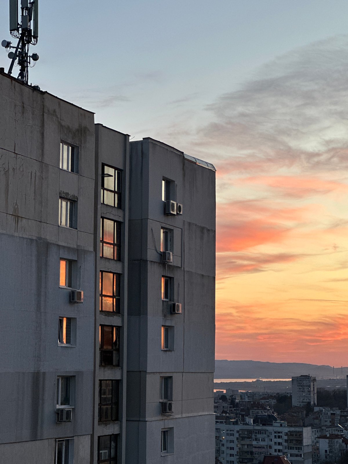 Panoramic views captured of Varna cityscape from elevated vantage point