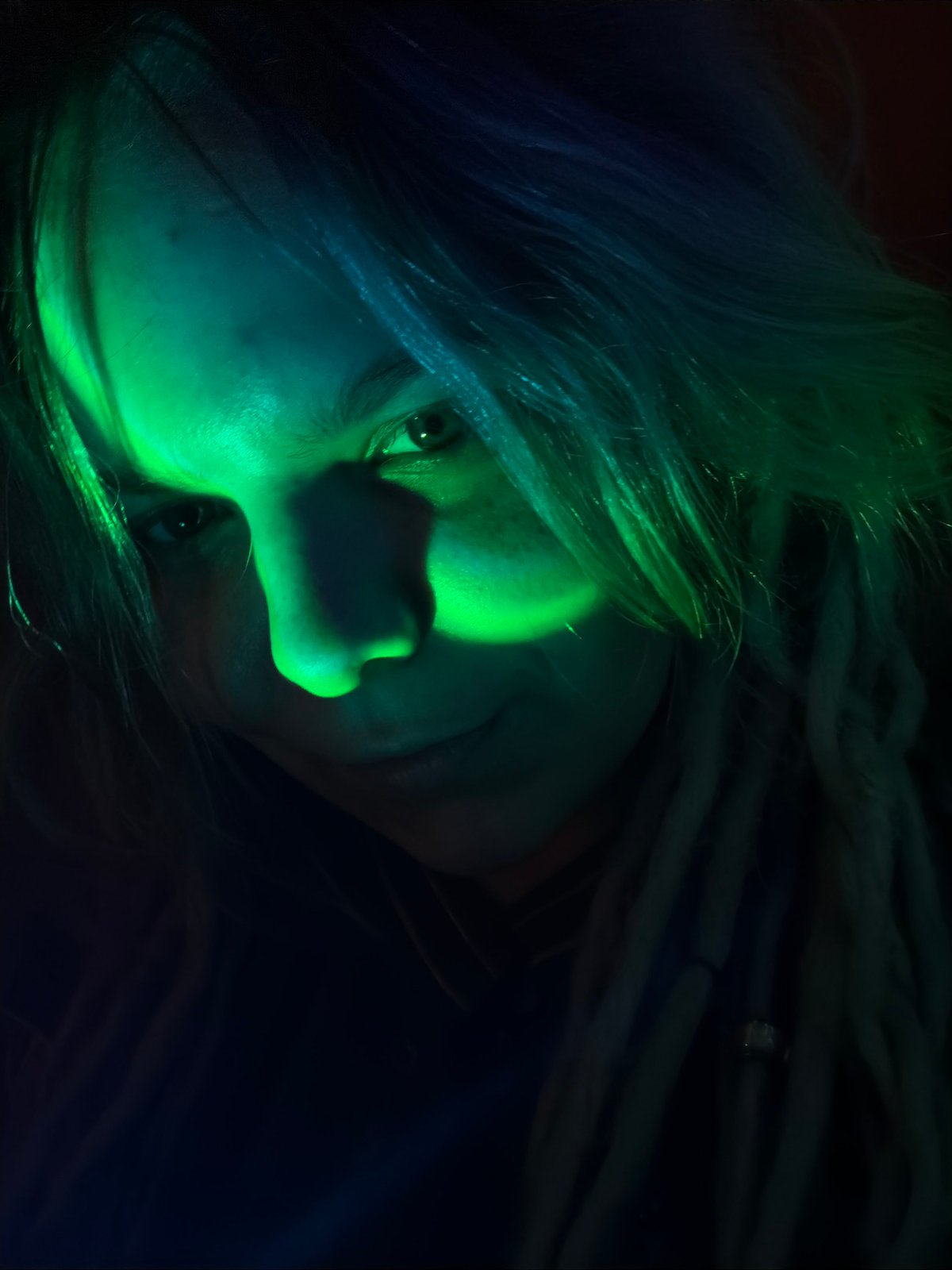 Dramatic selfie series with dreadlocks and moody lighting, Moscow