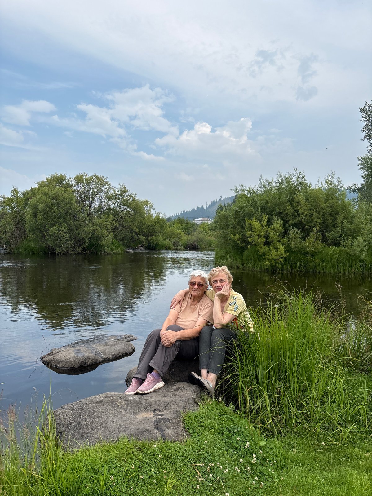 Riverside rest stop on the rocks in rural Russia