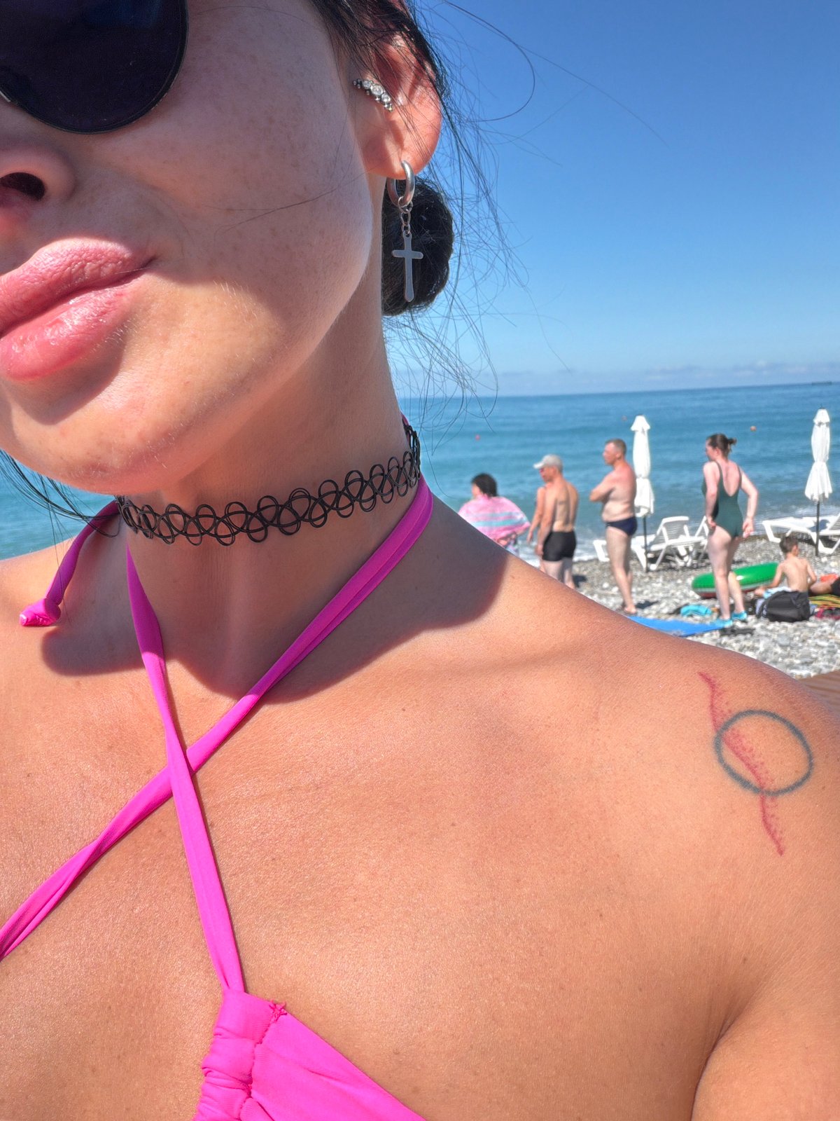 Chill beach morning on the Russian Black Sea coast
