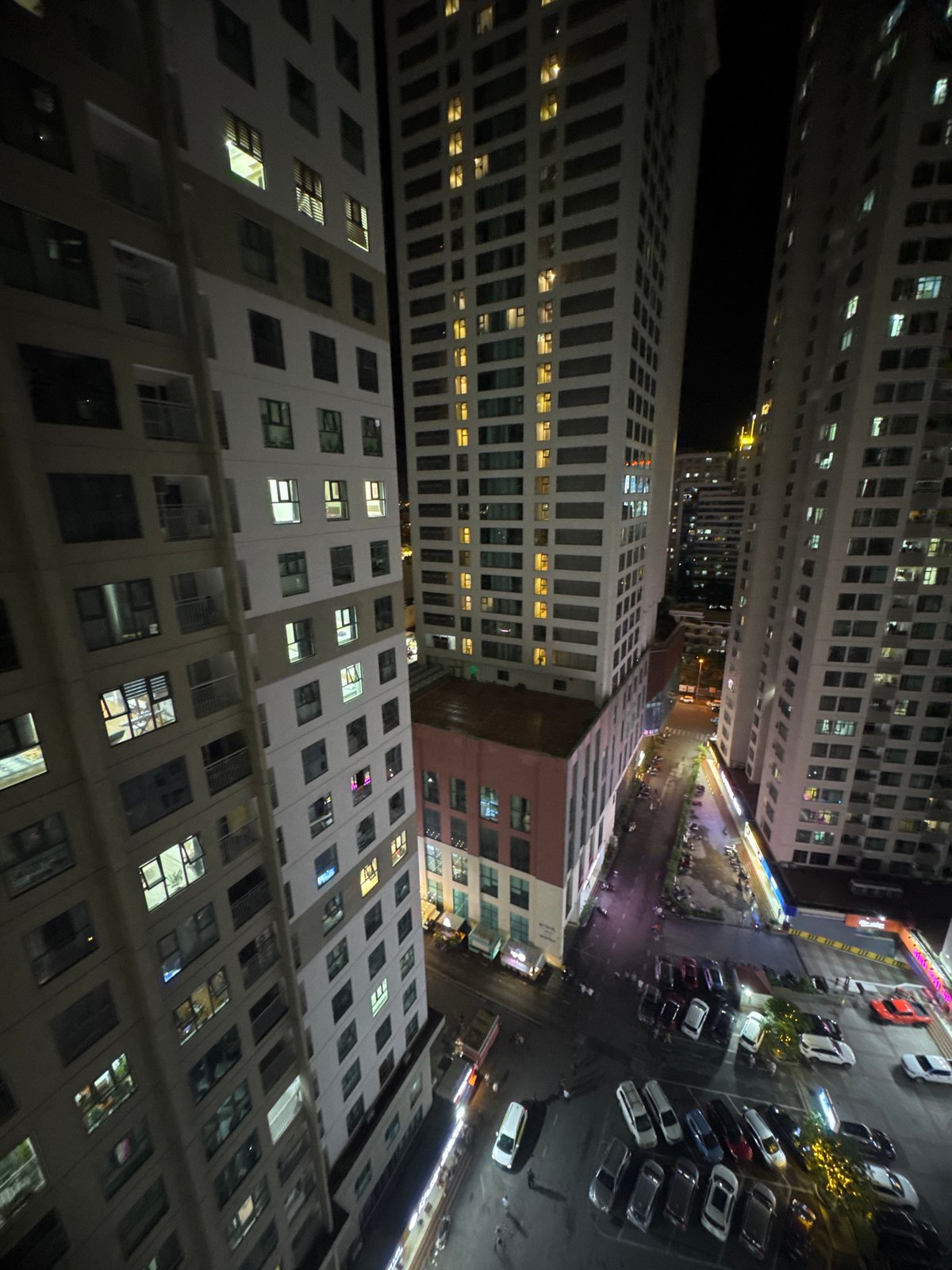 Nha Trang skyline aerial paired with a minimalist #Oink graphic