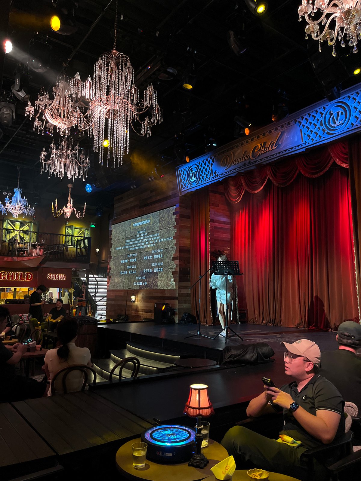 Inside a Chongqing performance venue during a live show