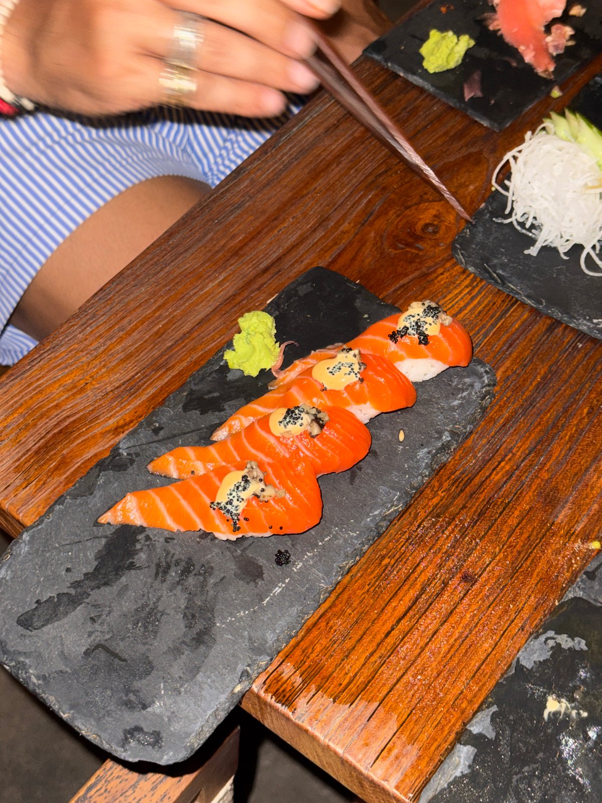 Diner enjoys upscale sushi lunch in Kuta Selatan