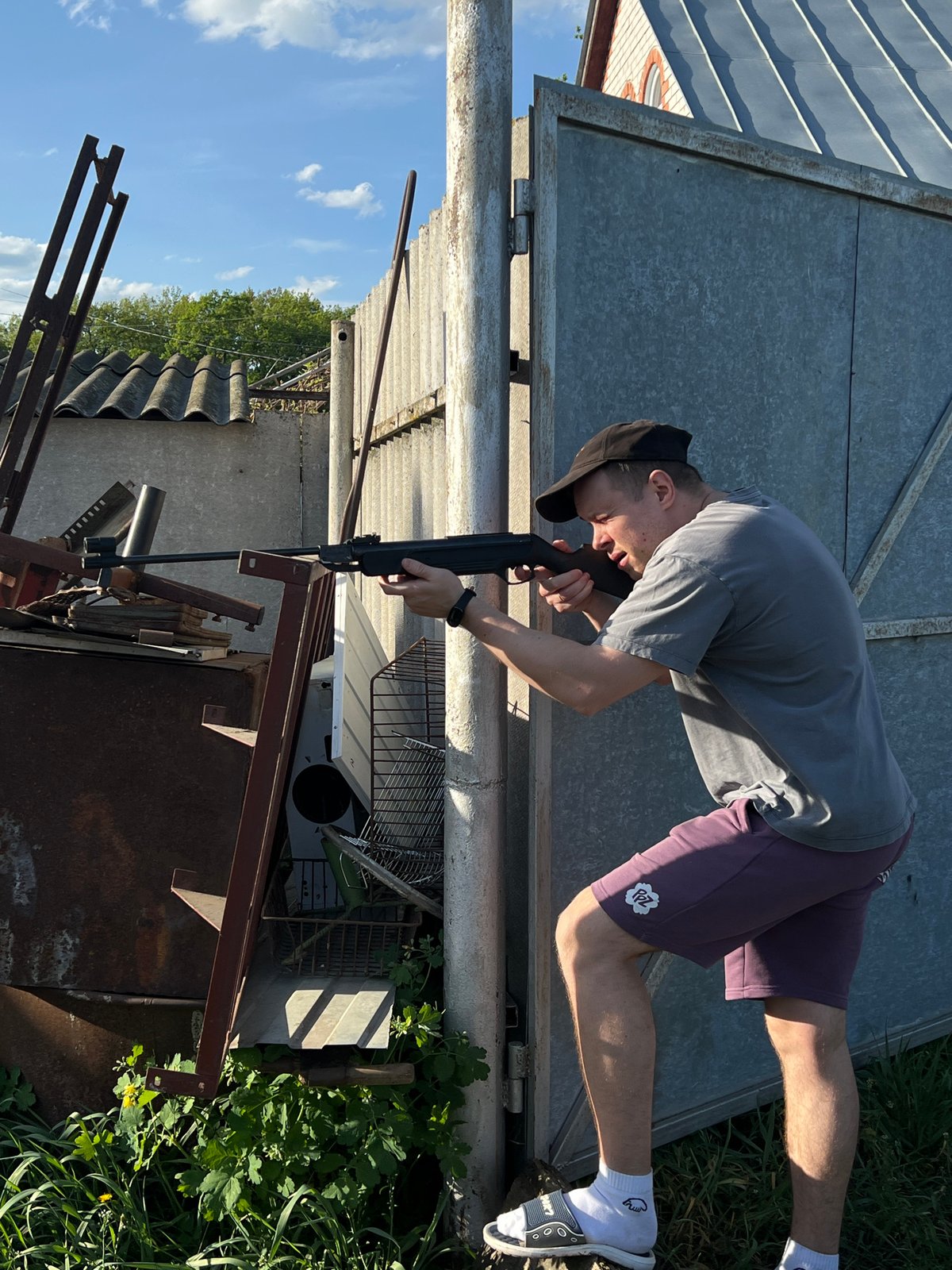 Rural Russian town sees weapons training, dog play, selfies