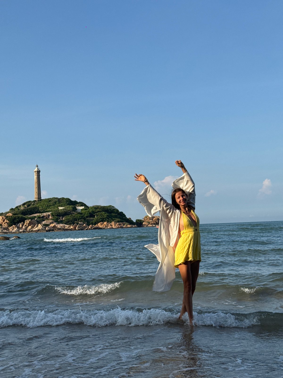 Beach day at Thuận Thành's lighthouse island, Vietnam