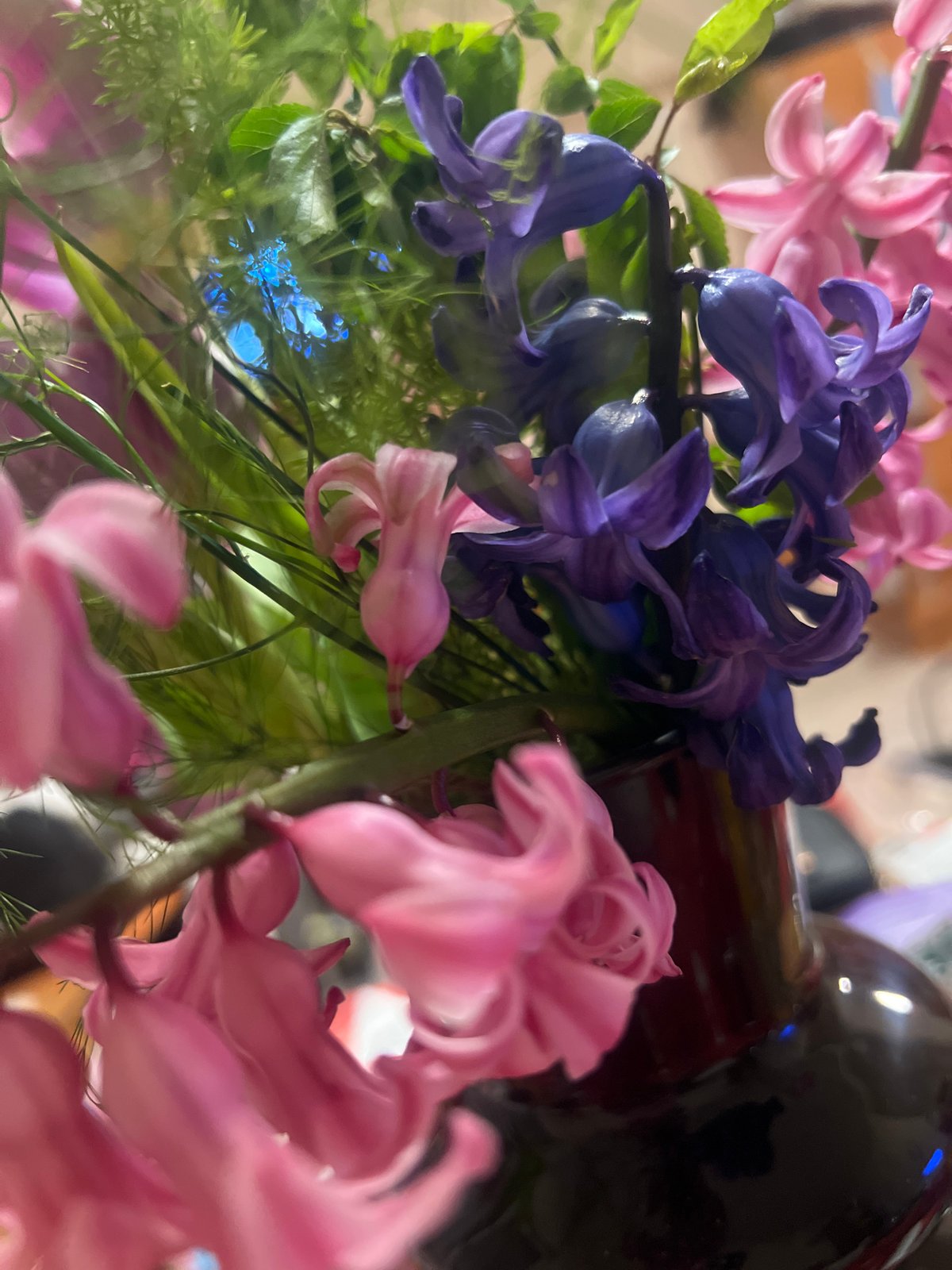 Spring flower arrangement photographed in Plovdiv, Bulgaria