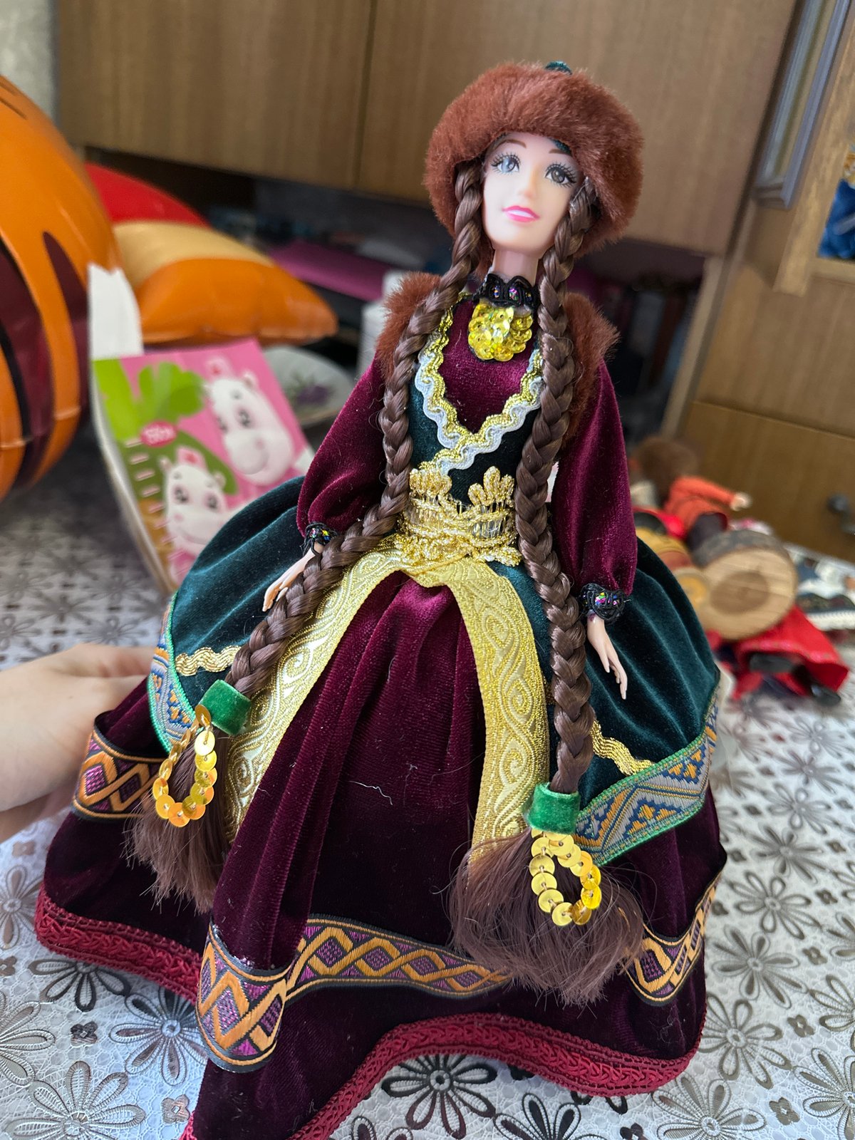 Traditional Russian dolls displayed in Yaroslavka homes