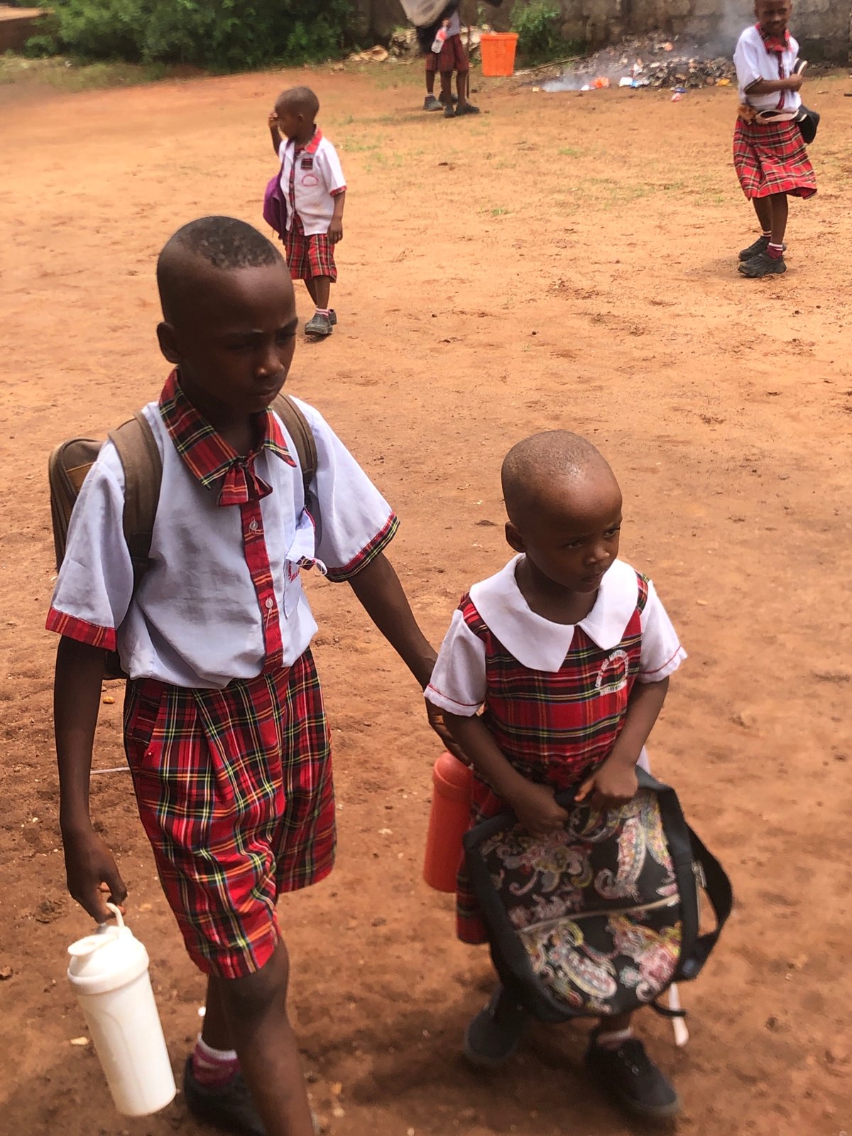 Nigerian schoolchildren observed during daytime activities in Ukwu-Abwa